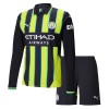 Camisola + Calções Manchester City Criança Manga Comprida Equipamento 2ª 24/25